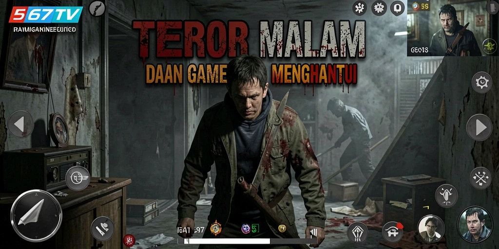 Tampilan gameplay yang mendebarkan dari 567TV saat menjelajahi tempat angker.