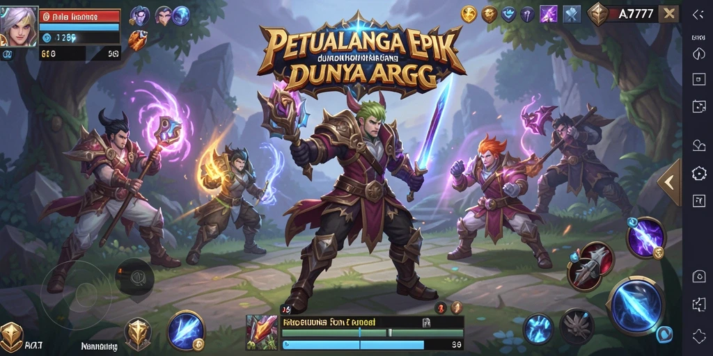 Tampilan gameplay mendebarkan dalam A7777 dengan karakter beraksi.