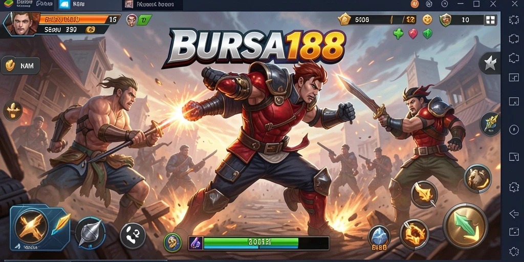 Screenshot utama BURSA188 menampilkan aksi seru dalam pertempuran.