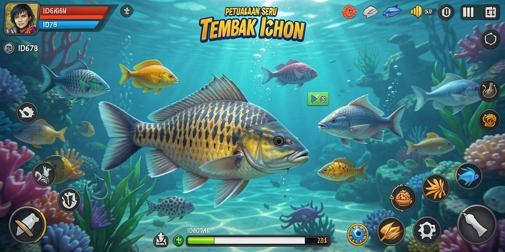 Tampilan gameplay seru dalam game Tembak Ikan ID678.