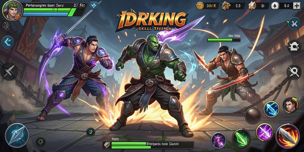 Screenshot gameplay <strong>IDRKING</strong> menampilkan aksi pertarungan yang intens.