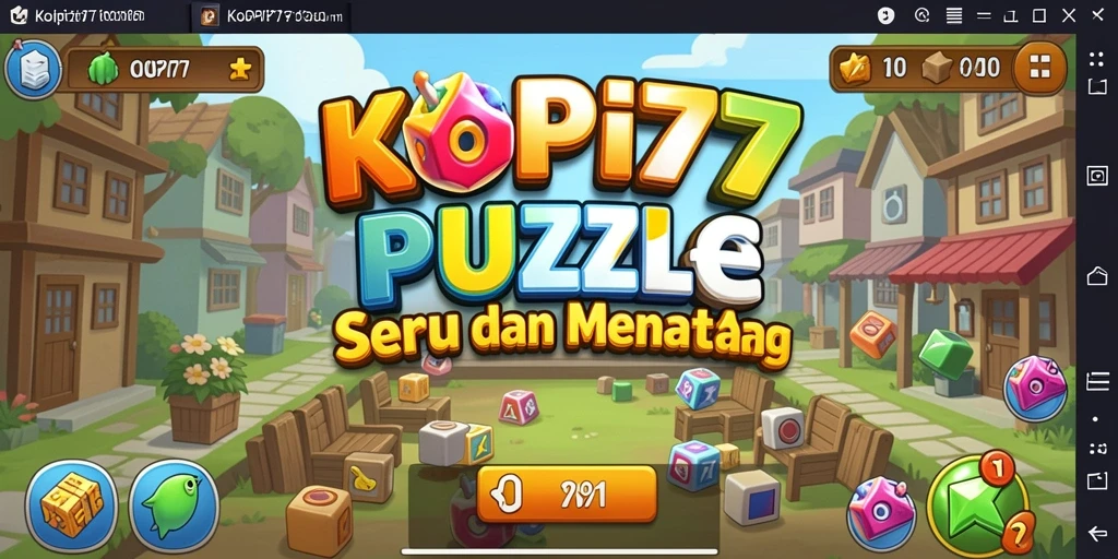 Screenshot utama KOPI77 menampilkan momen seru saat menyelesaikan teka-teki.