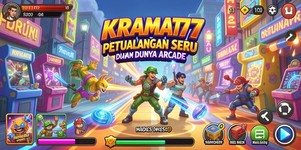 Gameplay KRAMAT77 yang penuh warna dan seru ditampilkan dalam screenshot.
