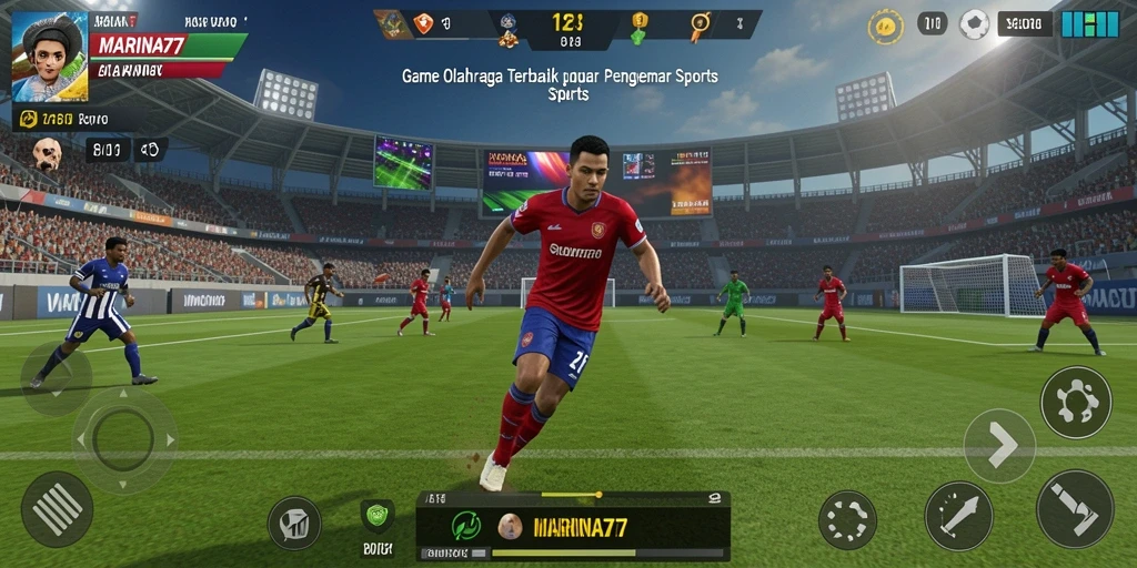 Screenshot utama MARINA77 menampilkan aksi pertandingan yang mendebarkan.