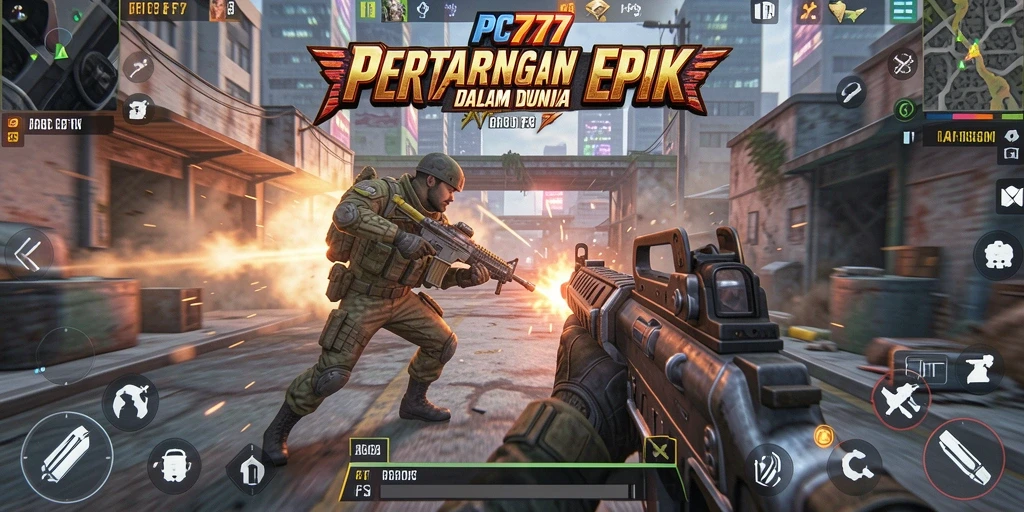Tampilan gameplay <strong>PC777</strong> yang mendebarkan dan realistis dalam pertempuran FPS.