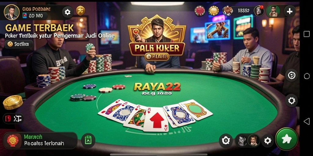 Tampilan game poker RAYA22 dengan aksi seru dan grafis menawan.