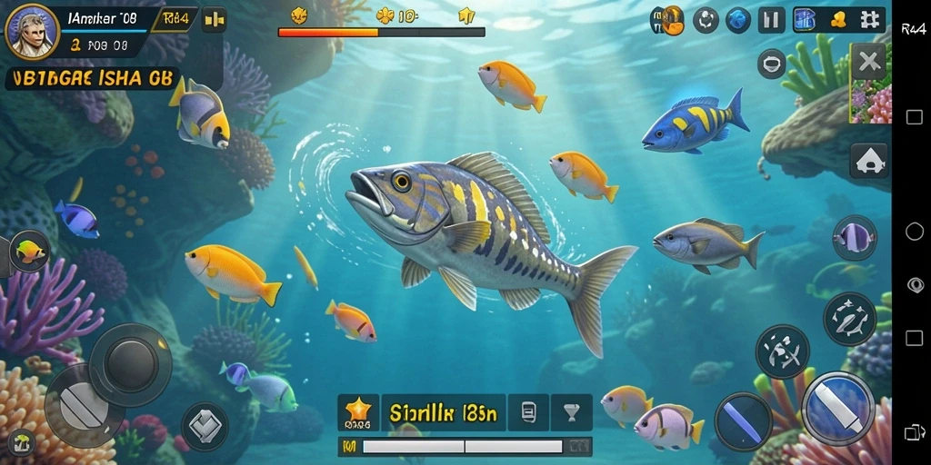Tampilan gameplay <strong>RR44</strong> saat menembak ikan yang mengasyikkan.