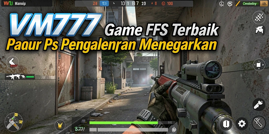 Screenshot utama VM777 menampilkan aksi seru dari gameplay FPS yang mendebarkan.
